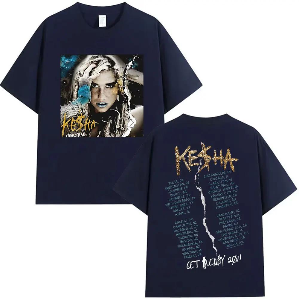 Певица Ke$ha Альбом 2026 Графическая Футболка Унисекс Женская Хип-Хоп Винтажная Футболка с коротким рукавом Летняя Харадзюку Оверсайз Хлопковая Футболка