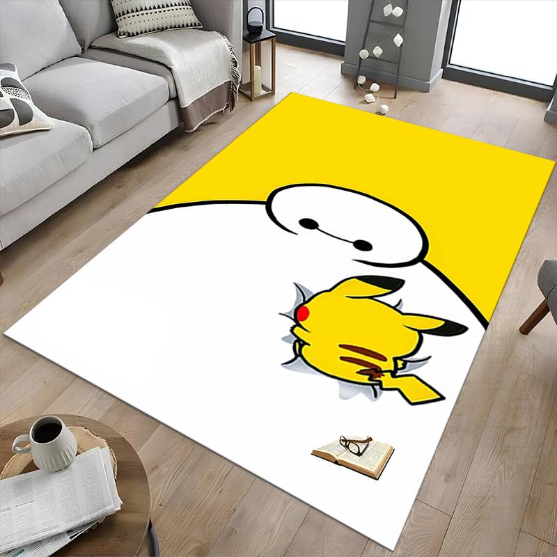 1pc Big Hero Pikachu Adventure Carpet for Playroom Bedroom Living Room Sofa Home Decor,kids Game Area Rug Non-slip Floor Mat Y72388