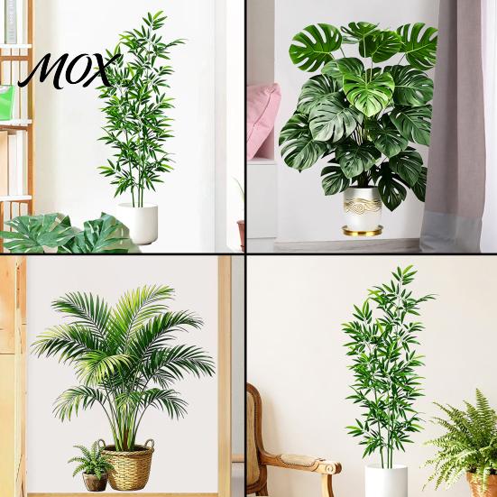 Removable PVC Leaf Decals Green Plant Wall Stickers, Tropical Monstera Areca Palm Decals, Waterproof Bathroom Window Privacy Clings Art for
