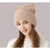 Girls' Cute Cat's Ears (Steamed Cat-ear Shaped Bread) In Winter Thickened Ear Protection Knitted Hat Versatile Solid Wool Hat