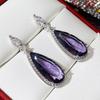 BELLA BOX Teardrop Purple CZ Stone Drop Earrings High Quality Silver Color Gorgeous Women Accessories Wedding Trend Hot Jewelry