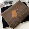 Cashmere Hand Feel Autumn And Winter Solid Color Scarf Women'S Thick Tassel Simple And Versatile Soft And Warm Imitation Cashmere Shawl