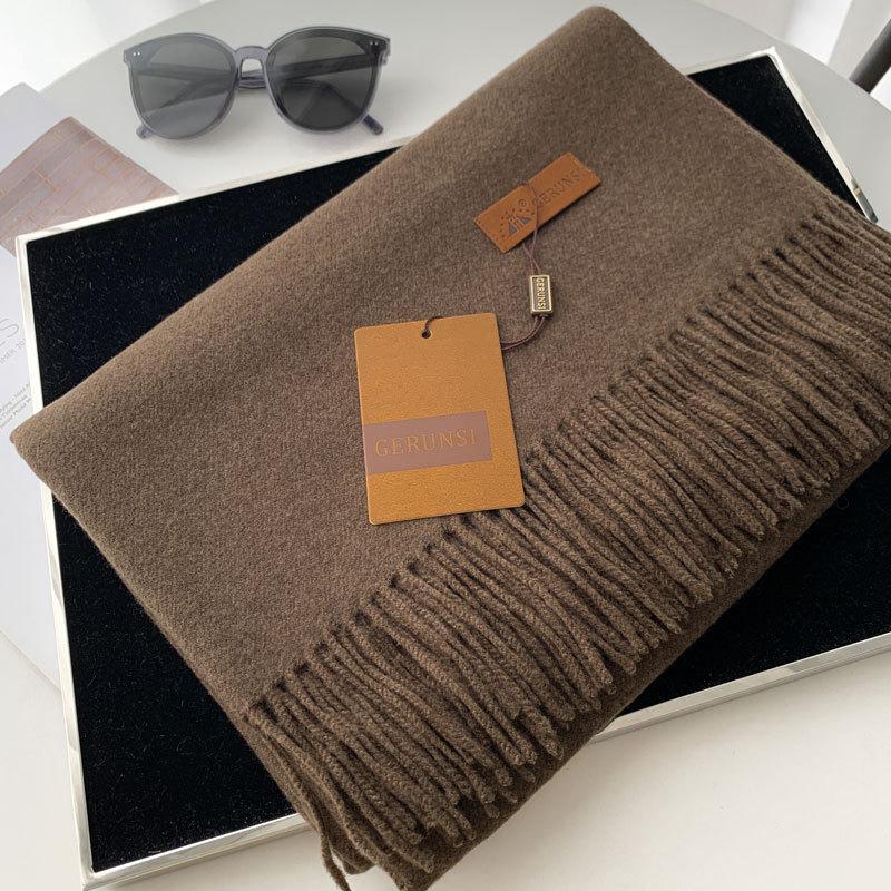 Cashmere Hand Feel Autumn And Winter Solid Color Scarf Women'S Thick Tassel Simple And Versatile Soft And Warm Imitation Cashmere Shawl
