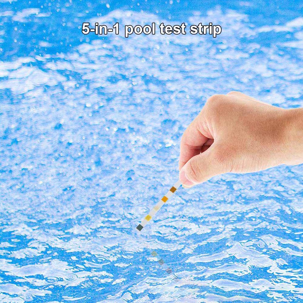 5 In 1 Swimming Pool SPA Test Strips Chlorine pH Alkalinity Water Hardness Testing Healthwater Pool