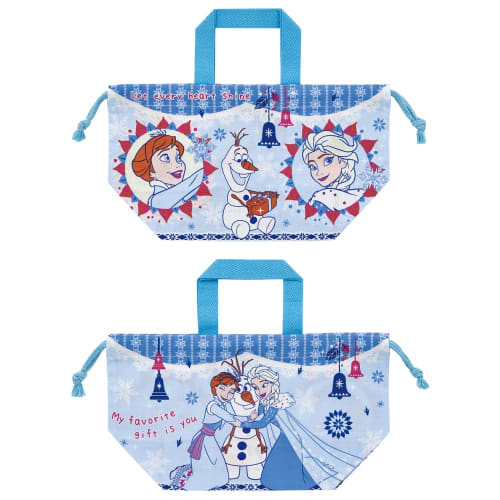Skater Children's Lunch Box Drawstring Bag Disney Frozen 24 Made In Japan KB7-A