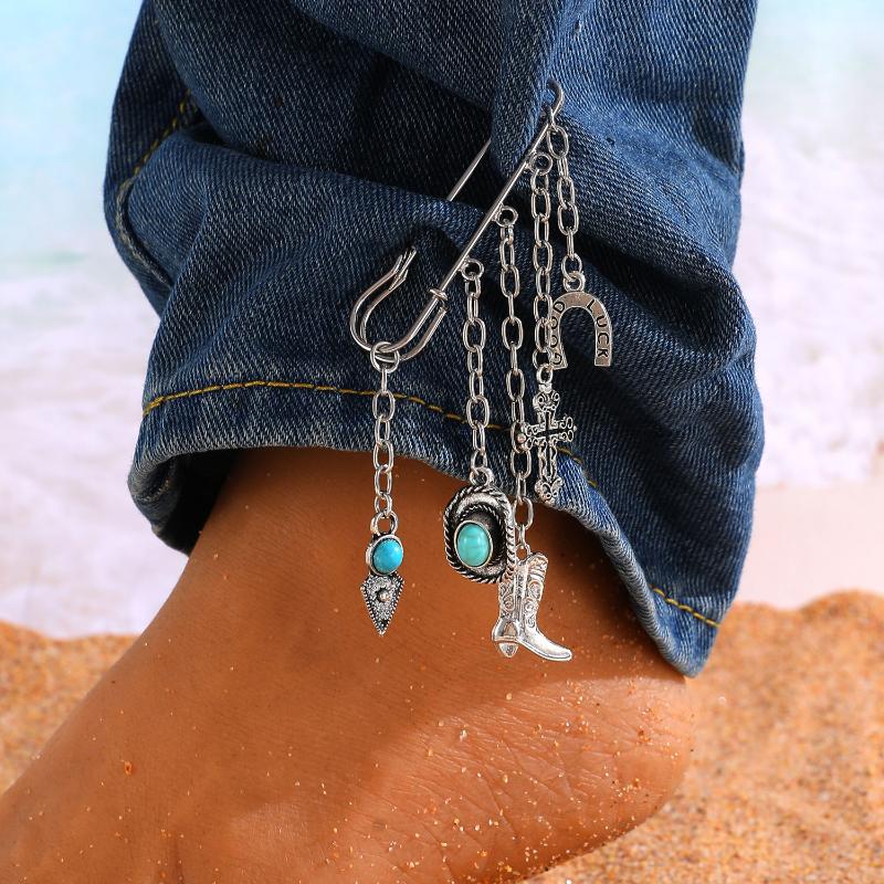 Панк Брошь с кисточкой Любовь Бабочка Цепь Скрепка Многоэлементная Ретро Цепь для брюк Крутые Хип-хоп Готические Броши Аксессуары