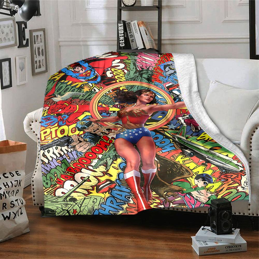 1pc Superhero Flannel Throw Blanket Soft, Warm & Cozy for Couch, Bed, Office, and Travel Versatile All Season Gift, Christmas present