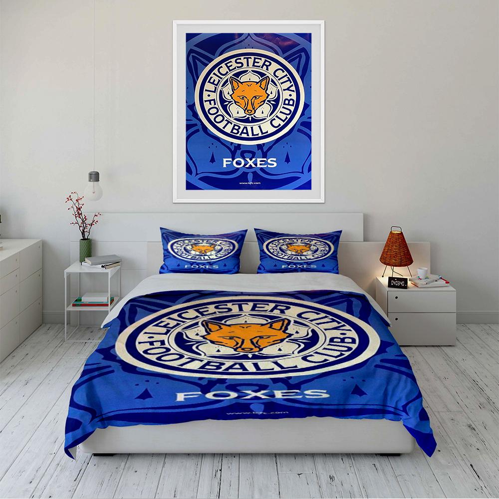 Leicester City Football Club Bedding Set Bedding set (1 duvet cover, 2 pillowcases, duvet not included)