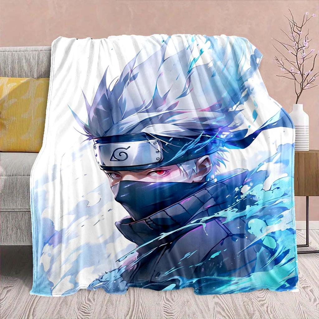 Naruto Anime Flannel Blanket - Soft Warm Perfect for Sofa, Bedding Camping Travel Office Home Decor -QJY