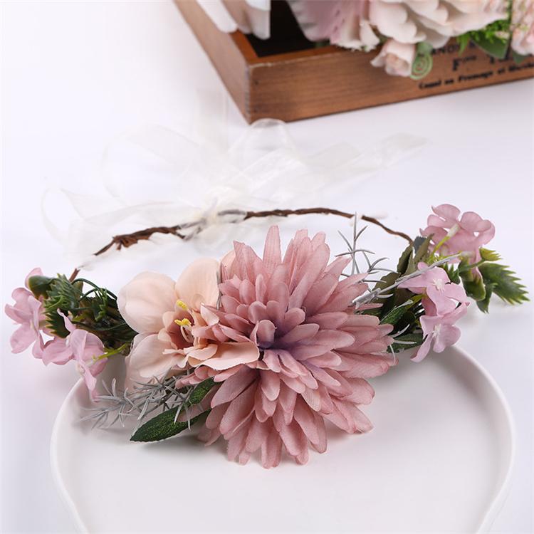 Bohemia Style Floral Crown Party Wedding Head Wreaths Hair Bands Artificial Flower Garland Headband for Festival