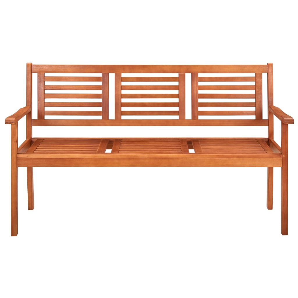 3 Seater Garden Bench with Cushion 150 cm Solid Eucalyptus Wood
