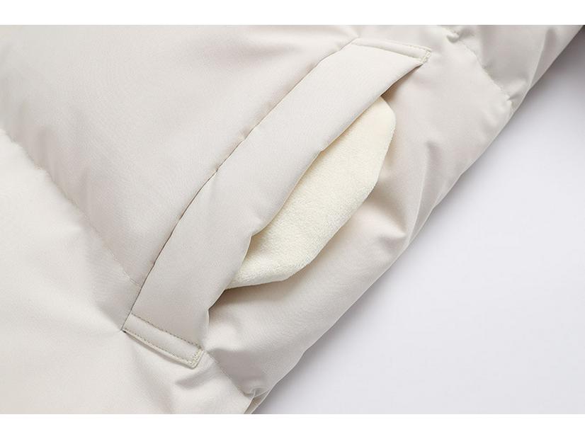 Унисекс утепленная куртка-пуховик средней длины с капюшоном из белого утиного пуха для защиты от холода