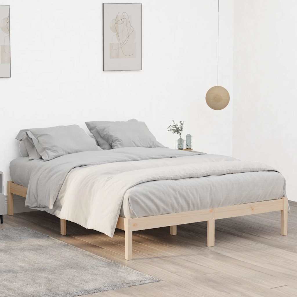 vidaXL Massivholzbett ohne Matratze 193x203 cm Kiefer