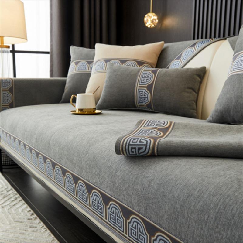 Вышивка Нескользящее Полотенце для Дивана Наволочка Декор Дома L-образные Диваны Подушка Четыре Сезона Универсальный Чехол для Дивана Дом
