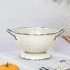 Rust-proof Enamel Coated Fruit Basket Carbon Steel Vegetable Strainer  Countertop