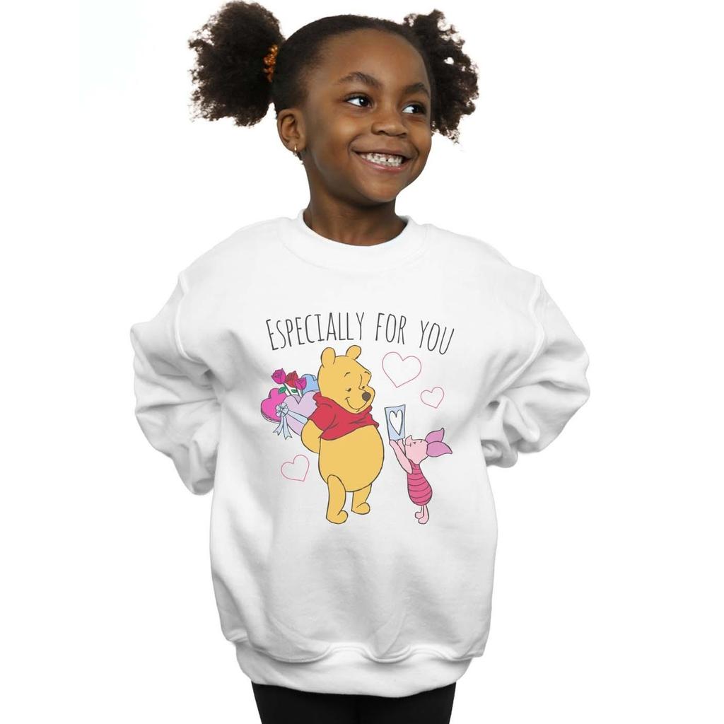 Disney Girls Winnie The Pooh Piglet Valentines Gift Sweatshirt