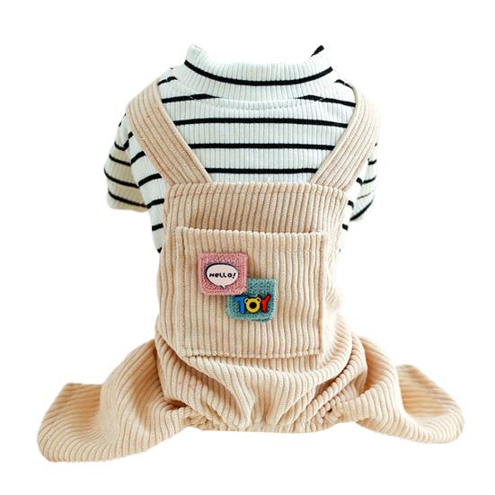 Stylish Cartoon Design Unisex Puppy Overalls Cat Dog Winter Clothes for Autumn