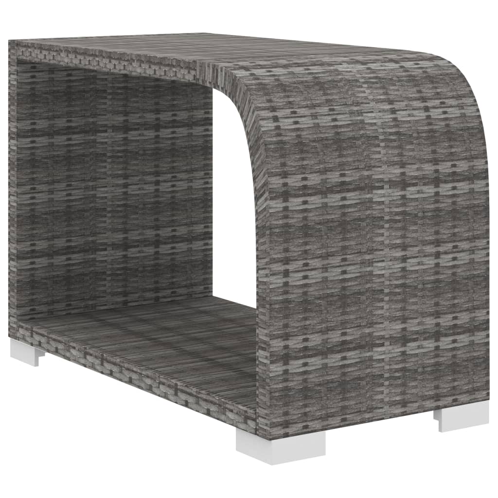 8 Piece Garden Lounge Set with Cushions Poly Rattan Gray