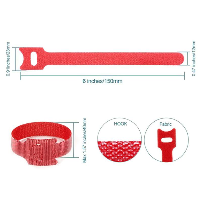 30Pcs Detachable Cable Ties Color Reusable Nylon Ties T-Type Cable Organizer