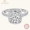 Pillow Shaped 4 Carat Sugar Moissanite Ring Women Europe and the United States New Luxury Ring Ring