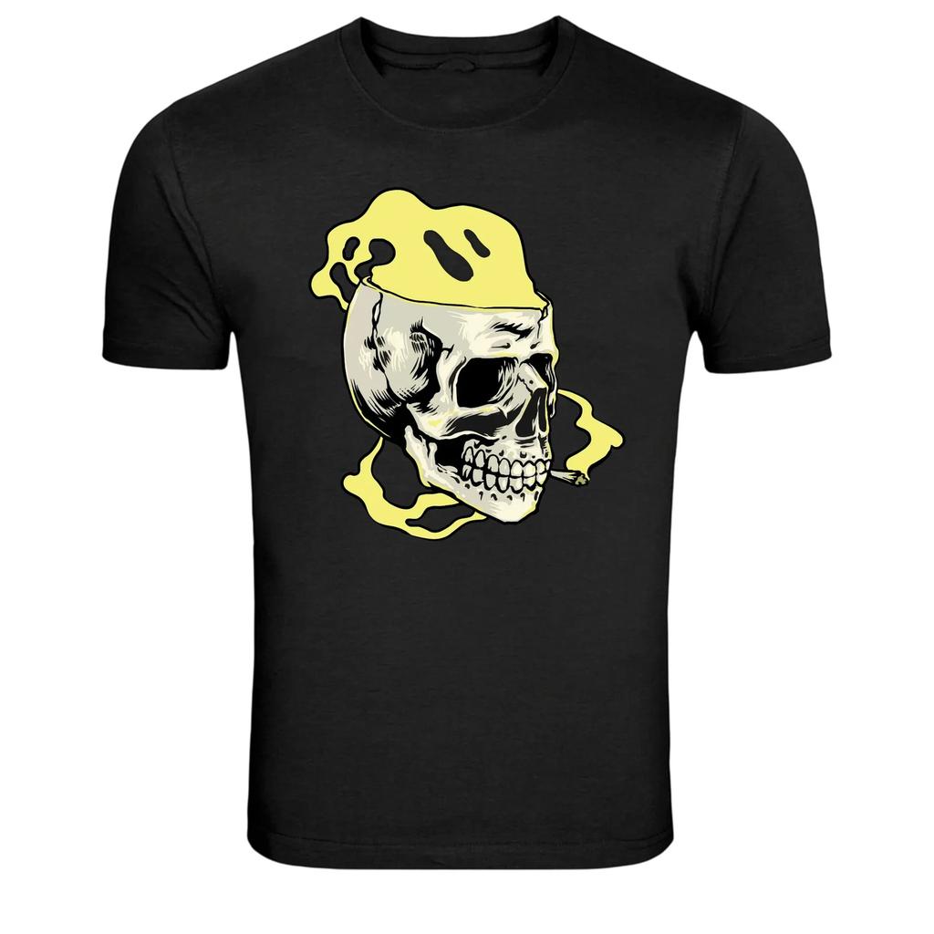Melting Skull Smoke Street Art Graphic T-Shirt