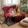Portugal Football Printed Flannel Blanket Skin Friendly Warm Decorative Throw for Indoor Couch Bed Daily Use