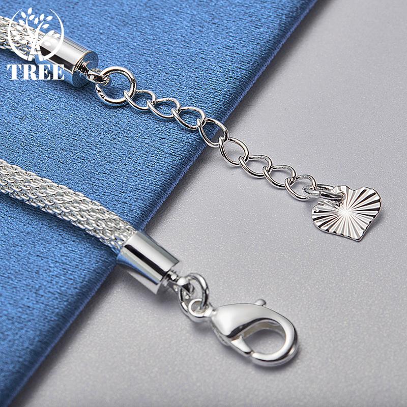 Ювелирные изделия из стерлингового серебра 925 пробы, сетчатый браслет-цепочка со змеиным сердцем