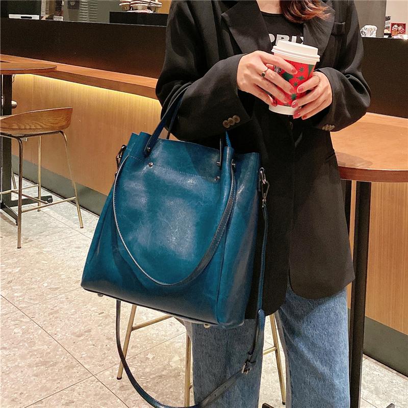 Toptrends Сумки-ведра из натуральной коровьей кожи для женщин, трендовые винтажные дизайнерские сумки через плечо, женские сумки-тоут