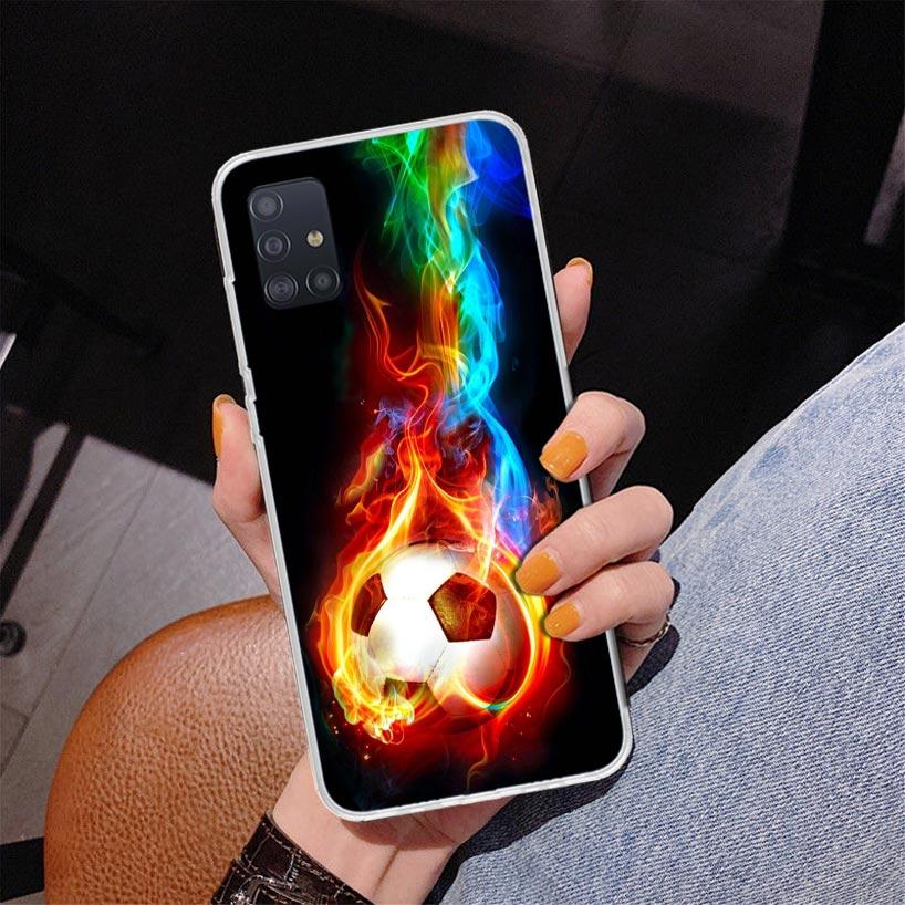 Чехол для телефона с дизайном футбольного мяча для Samsung Galaxy A52 A32 A22 A12 A51 A31 A50S A30S A20S A10S Note 20 Ultra 10 Plus S10