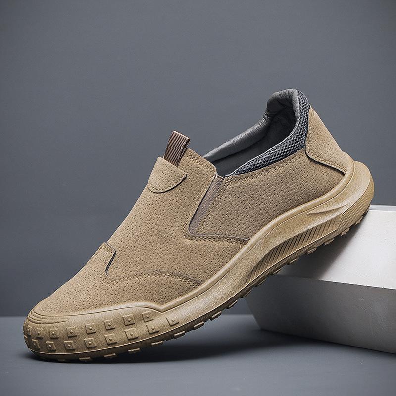 Мужская удобная рабочая защитная обувь для улицы, прочные нескользящие водонепроницаемые износостойкие кроссовки для повседневных прогулок на плоской подошве