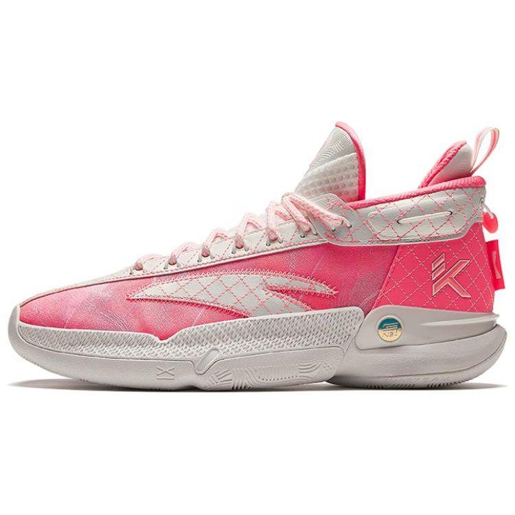 Anta KT9 Comfortable Versatile Mid-Top Basketball Shoes Men Sneakers Pink White 112411101-1