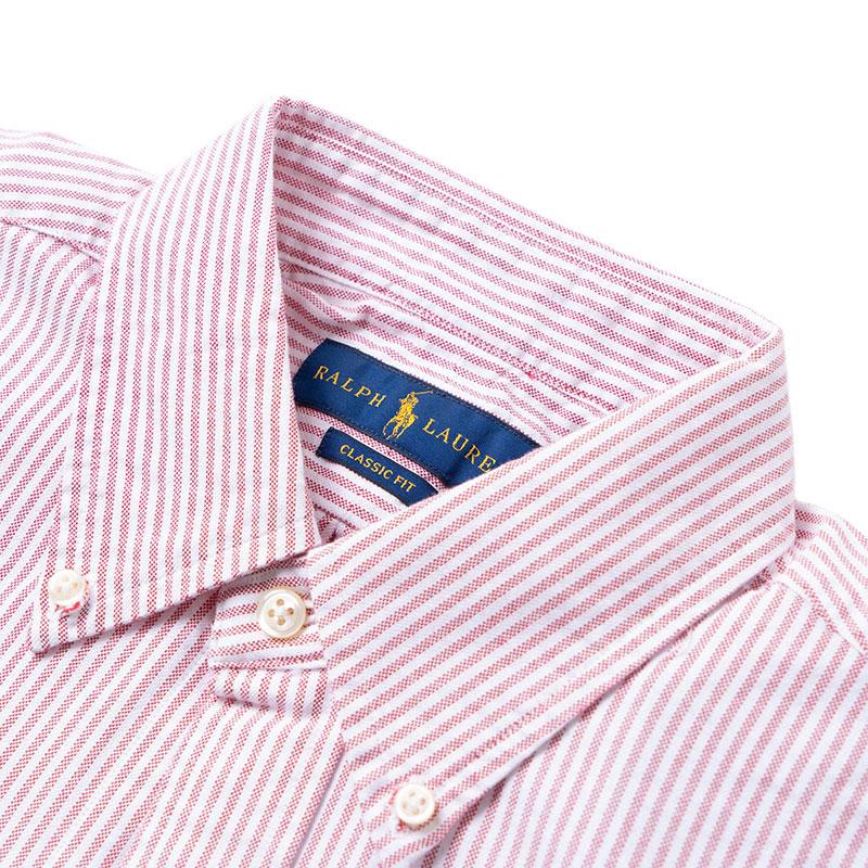 Polo Ralph Lauren Поло в полоску с вышивкой логотипа пони, рубашка с коротким рукавом и пуговицами на воротнике для мужчин MNPOWOV1N820252-600