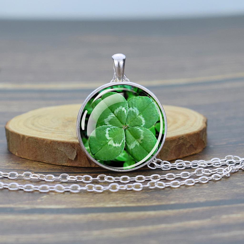 Flower Necklaces Rose Lotus Poppy Cherry Blossoms Sunflower Chains Necklace for Women Glass Cabochon Pendant Jewelry Lover Gift