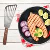 Лопатка для рыбы с деревянной ручкой, Лопатка для рыбы с прорезями и наклонной головкой, Инструмент для кухонной лопатки