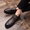 2025 Leather Shoes Men's Business Dress Engraved Brock Casual Men's British and Korean Groom Wedding Shoes Large Size