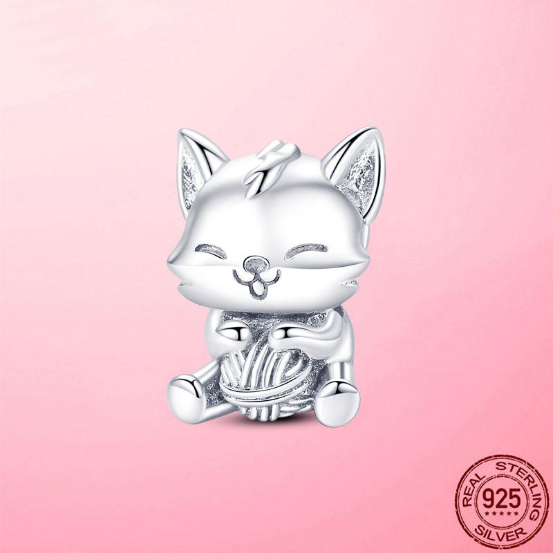 Медный Кулон Кот и Кошка Котёнок в Форме Сердца Подвеска Бусины Аксессуары Браслеты Браслет Украшения Ювелирные изделия Вечеринка в честь Годовщины