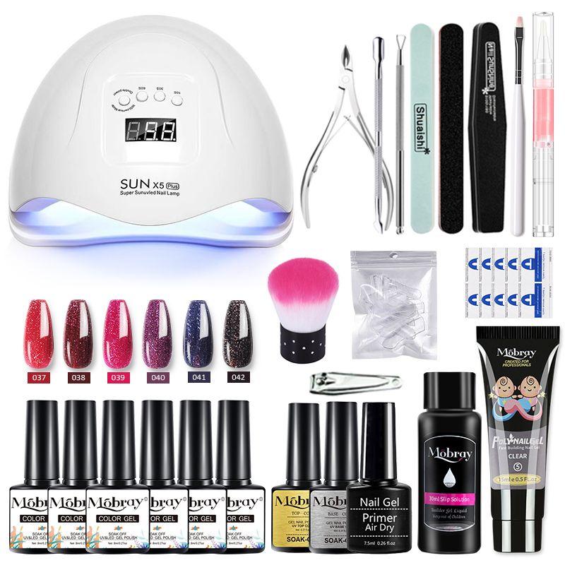 Mobray Manicure Set Professional Full Acrylic Nail Kit Set For Nail Gel Nails Complete Kit Nail Extension Polygels Set