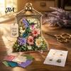 Handmade Flower Bird Craft 3D Fabric Poke Art Kit, DIY Memory Lantern Floral Housewarming Gift for Nature Lovers And Patterns, Punch Needle