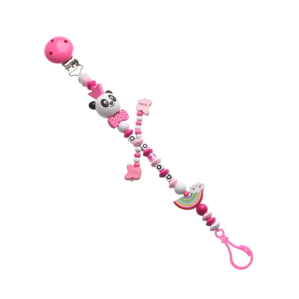 New Rainbow Panda Teething Soother Baby Chew Toy Pacifier Clip Pacifiers Chain