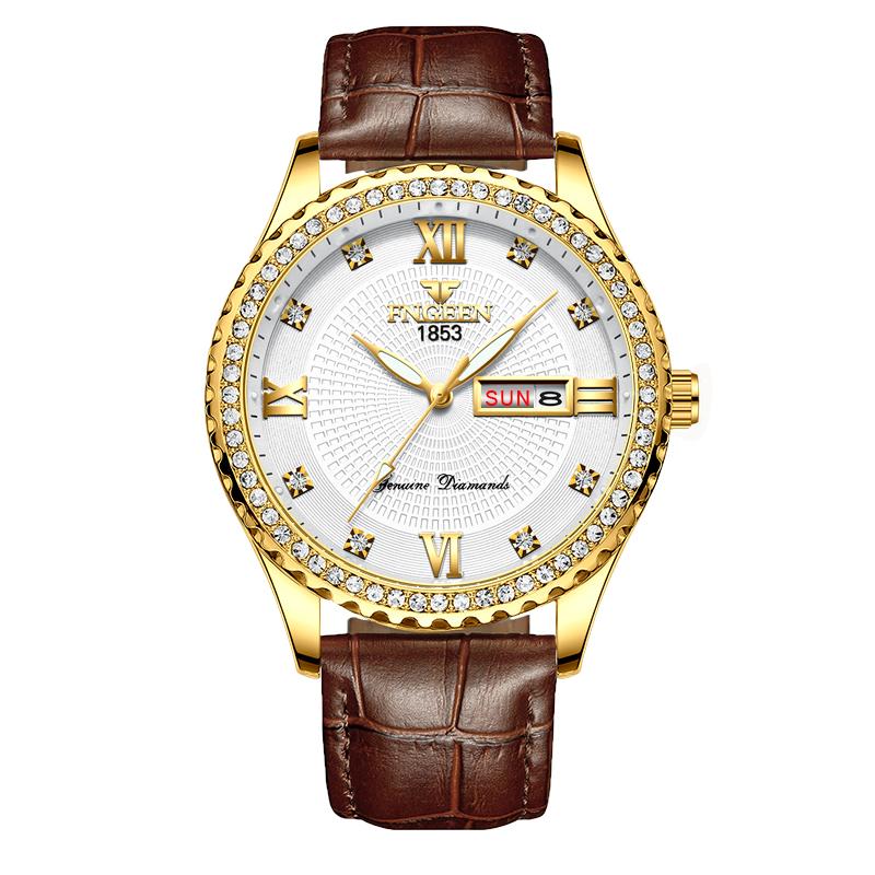 Лучший бренд, мужские часы из нержавеющей стали, светящиеся водонепроницаемые мужские часы, роскошные мужские часы с кристаллами