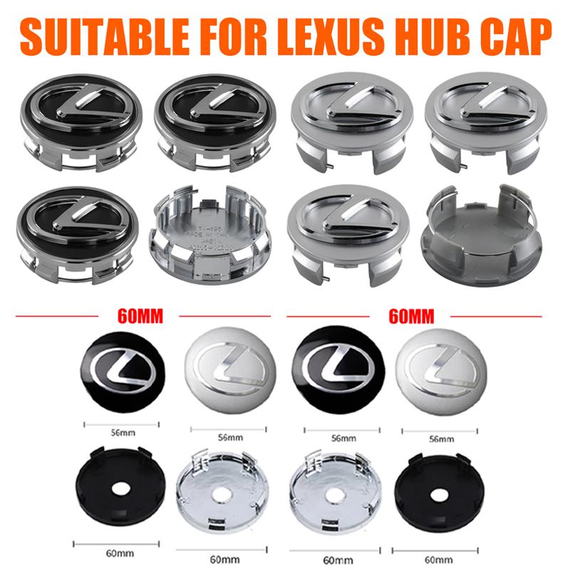 Original 56/60MM Car Wheel Center Cover Hub Cap Emblem Sticker for Lexus F Sport UX300h GS300 LS ES IS LX RX GS GX GX460 ES300 KLUWV1