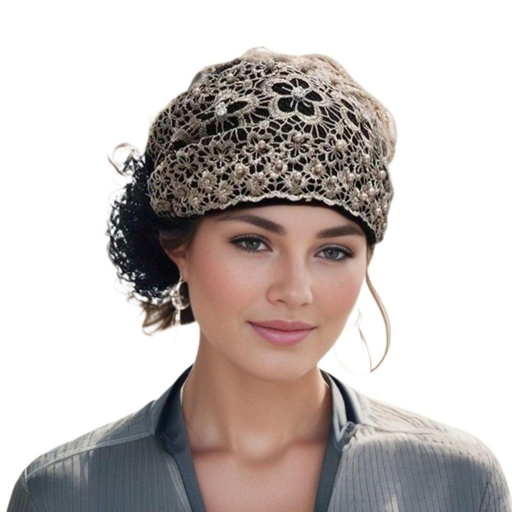 Embroidery Muslim Cap Lace Prayer Hat Fashion Baotou Hat Women