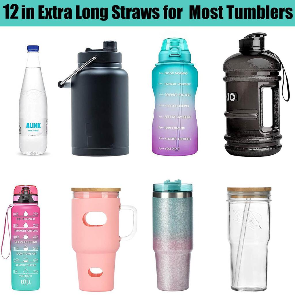 Pack of 6 Colorful Silicone Straws Travel Cups Straws Silicone Material Replacement Accessory Reusable Straw for Cups