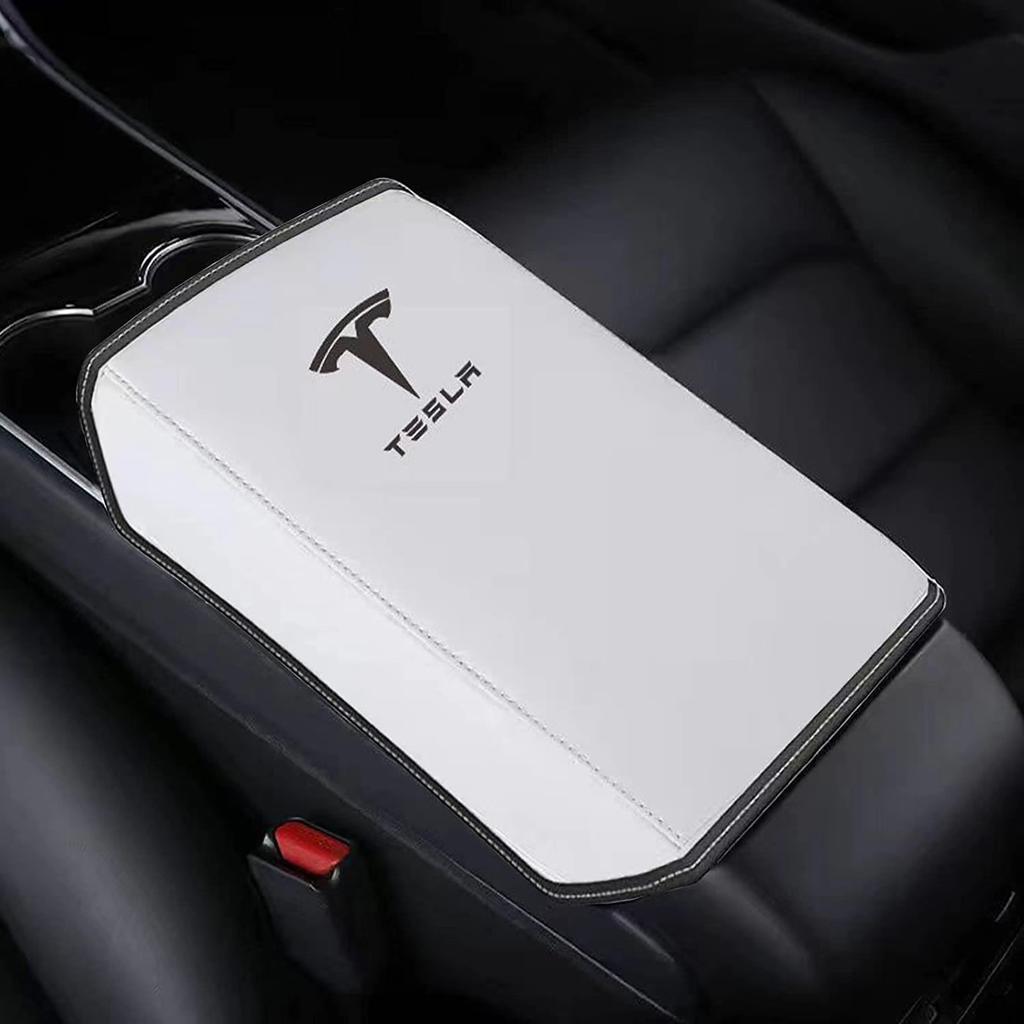 nwjcg2 Tesla Model S X 3 Y center console storage box protective cover leather armrest pad armrest heightening pad storage box cover pa