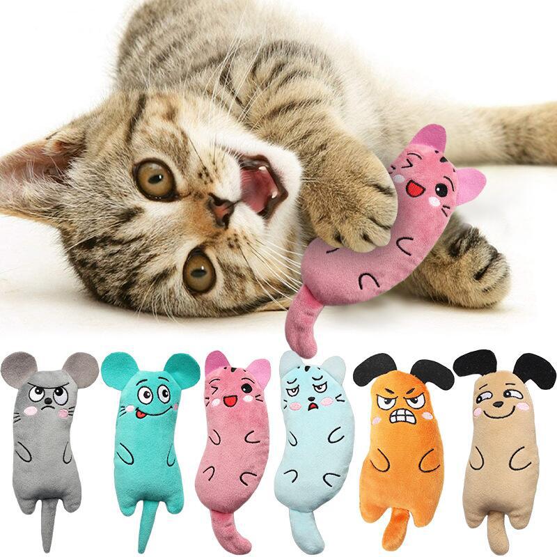 Pet toys cute and fun interactive plush toys molar catnip kitten chewing mouse pet accessories