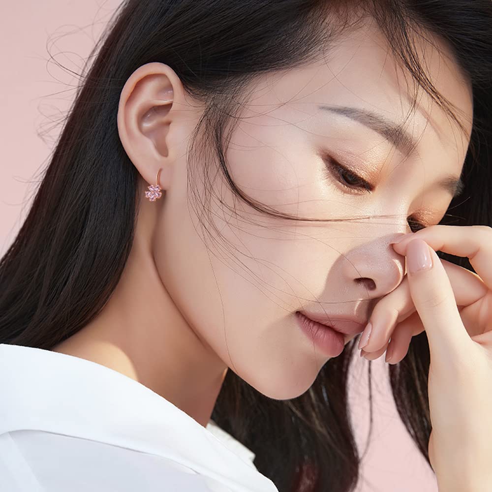 Серьги Cherry Blossom для розового цвета, гипоаллергенные, 925 пробы, японский подарок FH.bird, женщины, золото, качающиеся, металлы, серебро, серьги, цветок, стиль,