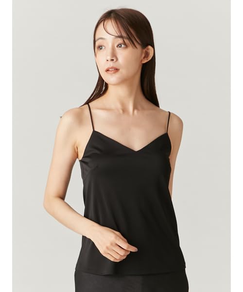 FRAY Triacetate Satin Black I.D. Women's Cup-In Camisole, FWGG245335,