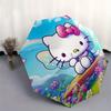 Hello Kitty,Fantasy Garden Automatic Folding Umbrella-Simple 8-Rib Design, Bright Cartoon Pattern, Durable Iron Frame, Suitable For Travel,