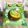 Avocado Duvet Cover Twin Queen Kawaii Green Tropical Fruit Bedding Set for Kids Girl Botanical Comforter Cover with 2 Pillowcase