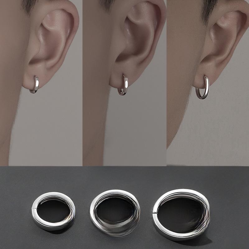 Модные мужские простые серьги-клипсы и гвоздики-косточки 925 пробы